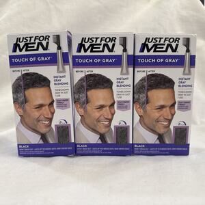 Just For Men Touch Of Gray, Takes Away Some Gray, T55 Black (3 Pack) 5 Min